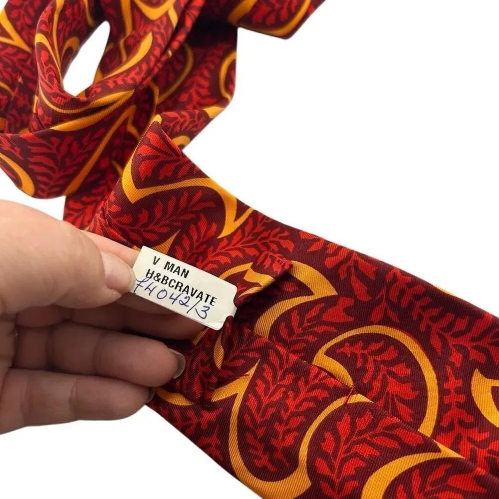 Holiday & Brown London Special Re-Edition NWT Red and Orange Silk Tie Necktie